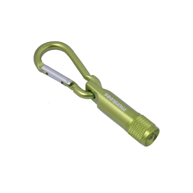 Mousqueton avec lampe de poche Vert - Munkees