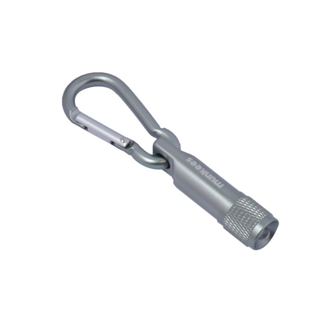 Mousqueton avec lampe de poche Gris - Munkees