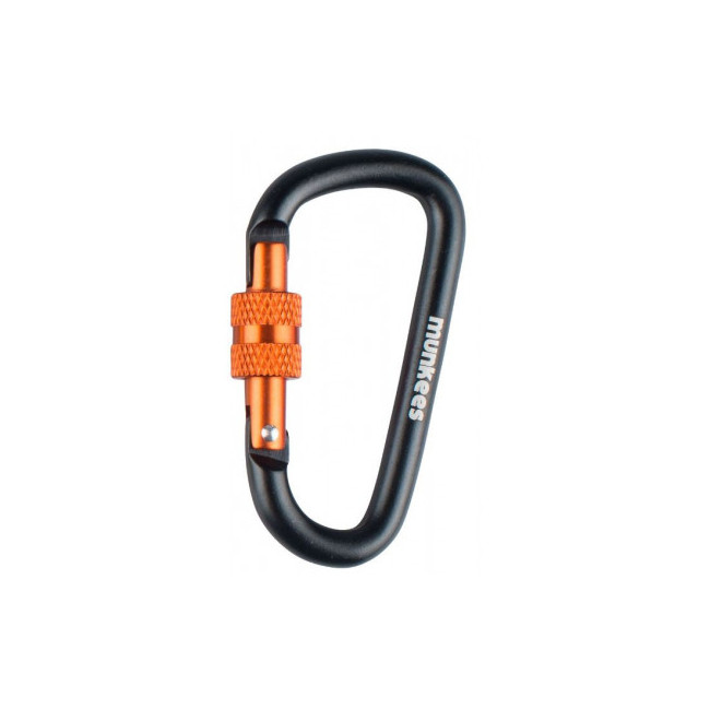 D-förmiger Schraubkarabiner Schwarz (8 x 80 mm) - Munkees
