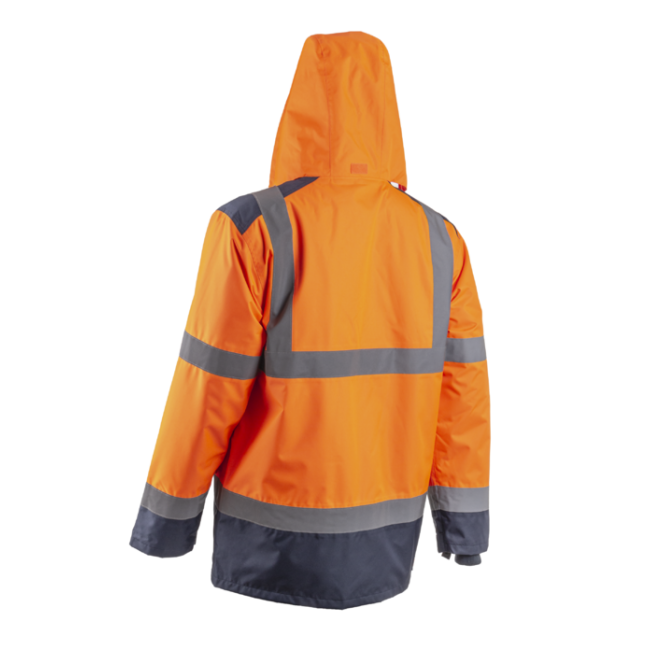 Parka przeciwdeszczowa HV Kazan pomarańczowa i granatowa - Coverguard