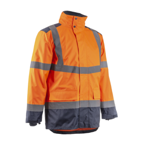 Regenjas HV Kazan oranje en marineblauw - Coverguard