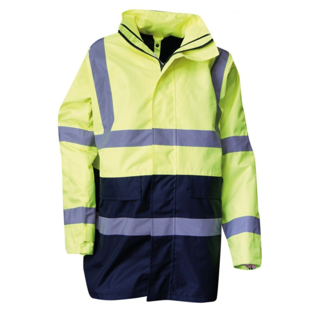 Parka 4en1 haute visibilité Jaune Fluo/Marine - PREVENTION - LMA