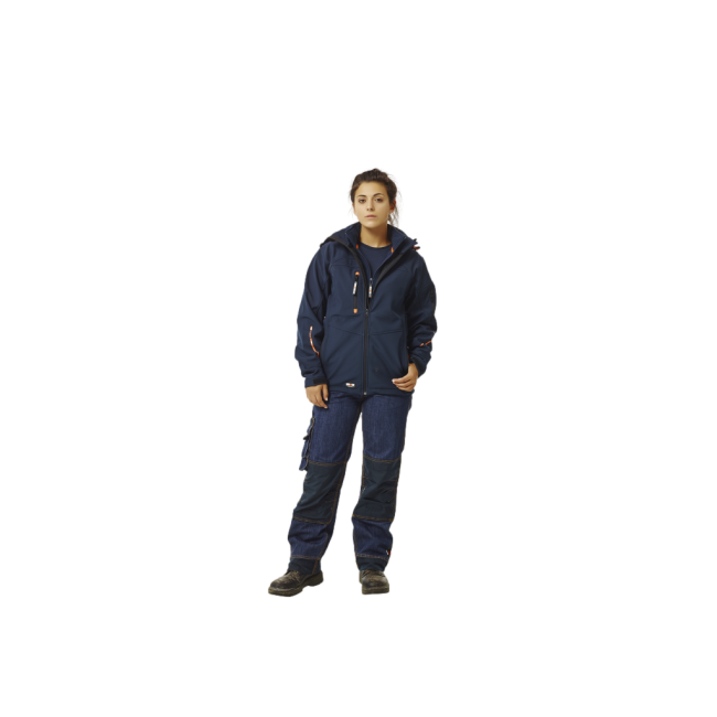 Wasserdichte Softshell-Jacke mit Kapuze in Marineblau - HEROCK