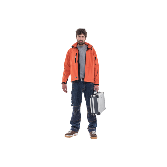 Veste Softshell Orange à capuche POSEIDON - HEROCK