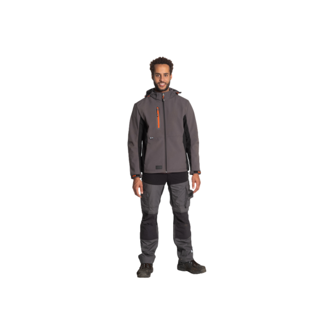 Softshell à capuche TRYSTAN Anthracite/Noir - Herock