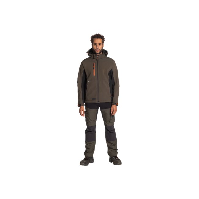 Softshell z kapturem TRYSTAN Ciemny Khaki/Czarny - Herock