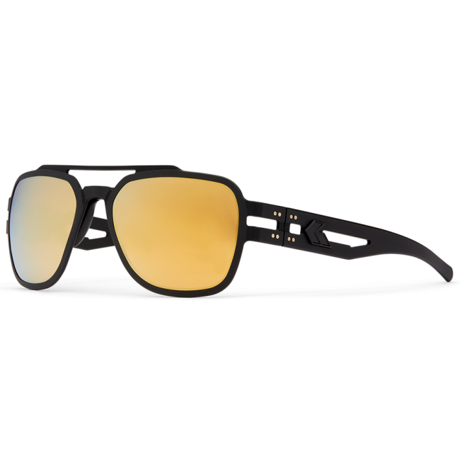 Stark Matte Blackout bril met gepolariseerde goudkleurige spiegelglazen - Gatorz