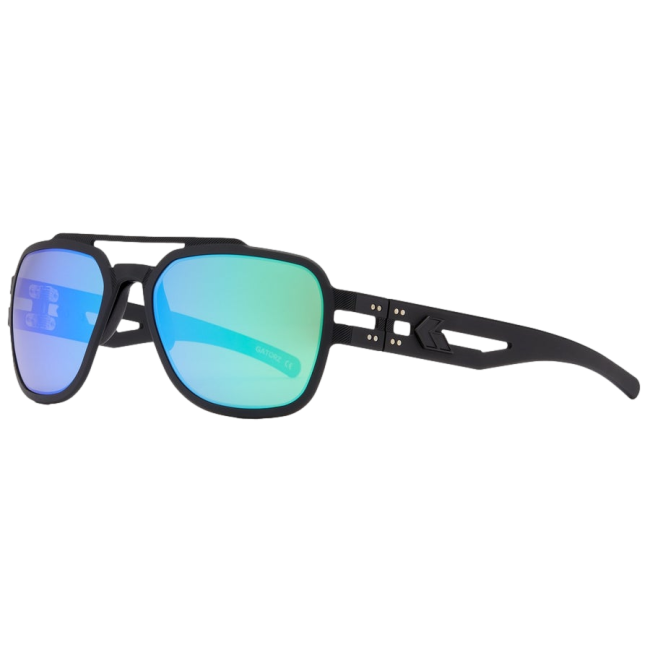 Stark Matte Blackout Brille mit grün verspiegelten polarisierten Gläsern - Gatorz