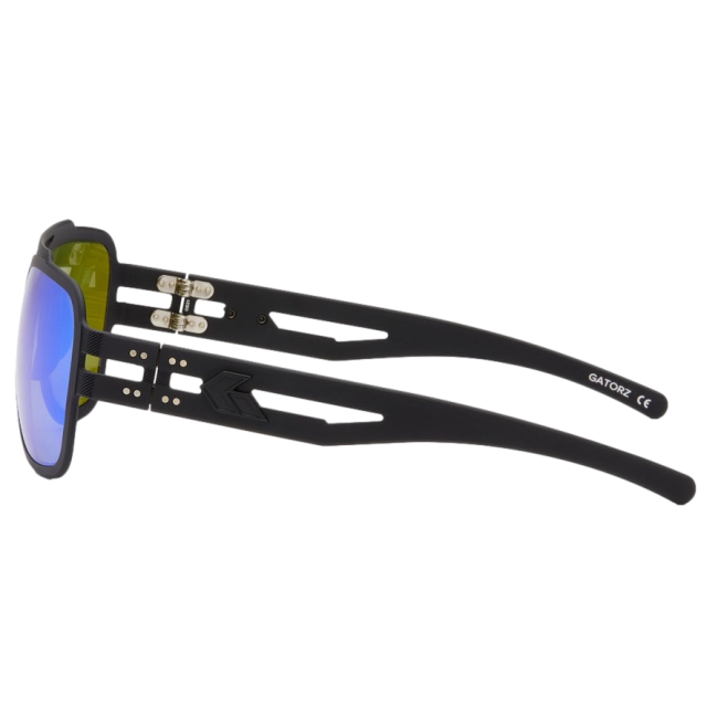 Okulary Stark Matte Blackout z polaryzowanymi soczewkami lustrzanymi zielonymi - Gatorz
