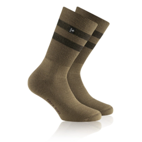 Chaussettes fibre light super kaki à rayures - Rohner