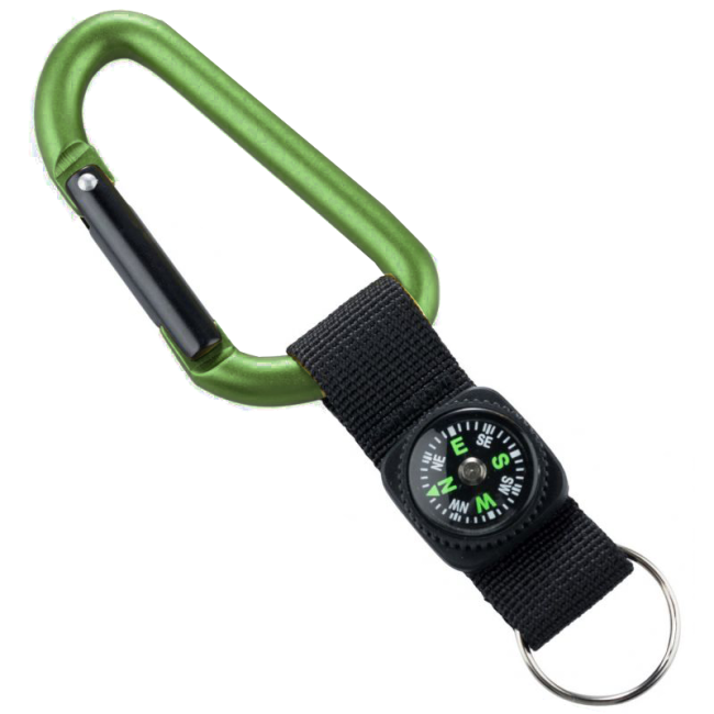 Karabiner 8 mm mit Kompass Grün - Munkees