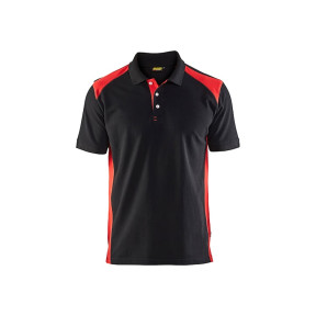Piqué-Poloshirt Schwarz/Rot - Blaklader