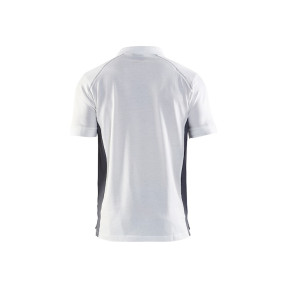 Polo Piqué Blanc/Gris clair - Blaklader