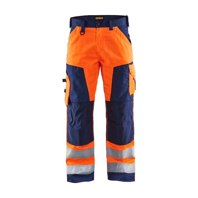 Handwerker-Warnschutzhose Neonorange/Marine - Blaklader