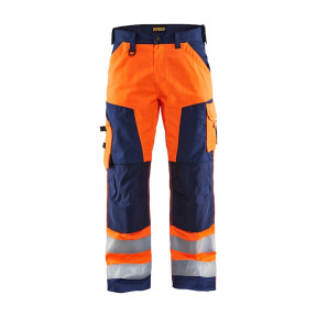 Ambachtsman broek hoge zichtbaarheid Fluor oranje/Marine - Blaklader