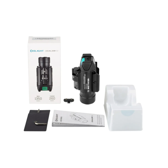 Tactische zaklamp Baldr Pro met groene laser 1350 lumen zwart - Olight