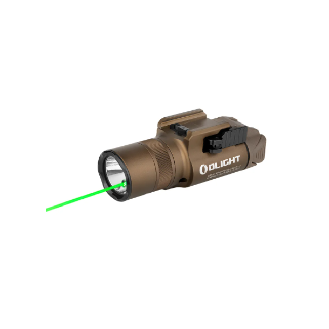 Lampe tactique Baldr Pro R avec laser vert 1350 lumens tan - Olight