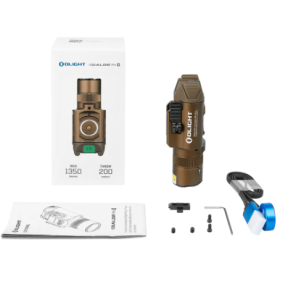 Latarka taktyczna Baldr Pro R z zielonym laserem 1350 lumenów tan - Olight