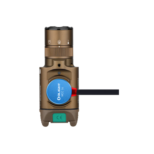 Taktische Lampe Baldr Pro R mit grünem Laser 1350 Lumen tan - Olight
