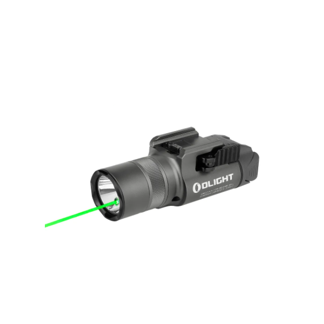 Tactische lamp Baldr Pro Ravec groene laser 1350 lumen gemetalliseerd grijs - Olight