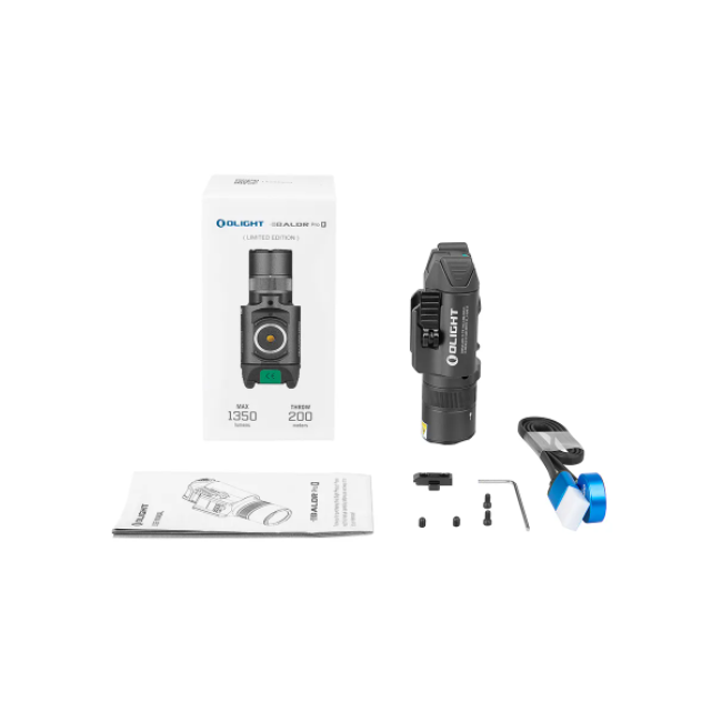 Lampe tactique Baldr Pro Ravec laser vert 1350 lumens gris métallisé - Olight