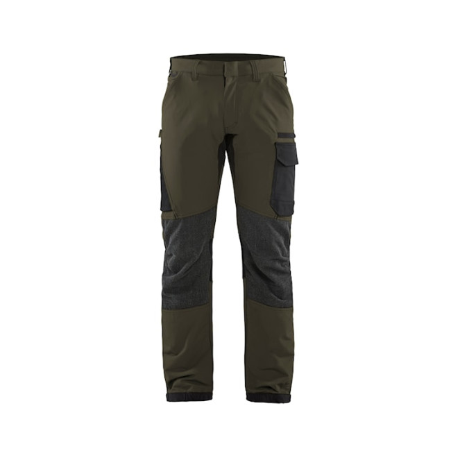 Spodnie konserwatorskie stretch 4D Zielony Khaki/Czarny - Blaklader