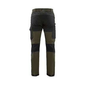 Pantalon maintenance stretch 4D Vert Kaki/Noir - Blaklader