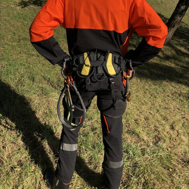 pantalon hermes moyen noir & orange - francital