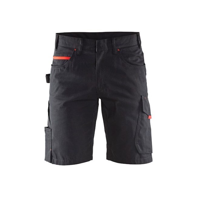 Kurze Wartungshose Schwarz/Rot - Blaklader