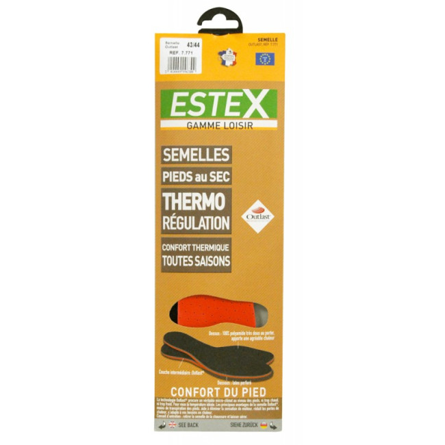 Semelles isolantes Outlast Noir/Rouge - Estex