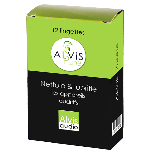 Lot de 12 lingettes Alvis Pure pour appareils auditifs - Alvis Audio