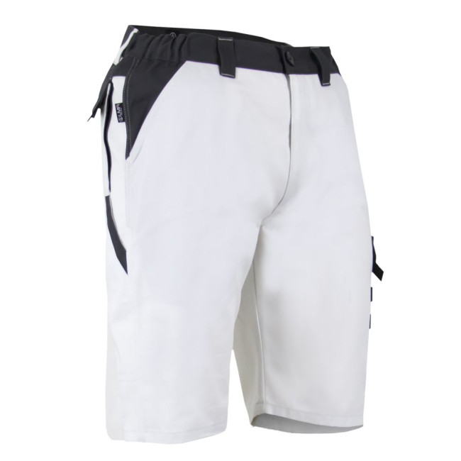 Bermuda de peintre bicolore Pastel Blanc/Gris nuit - LMA