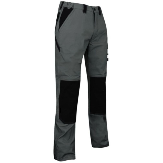 pantalon bicolore poches genouillères été pluton gris fonce/noir - lma