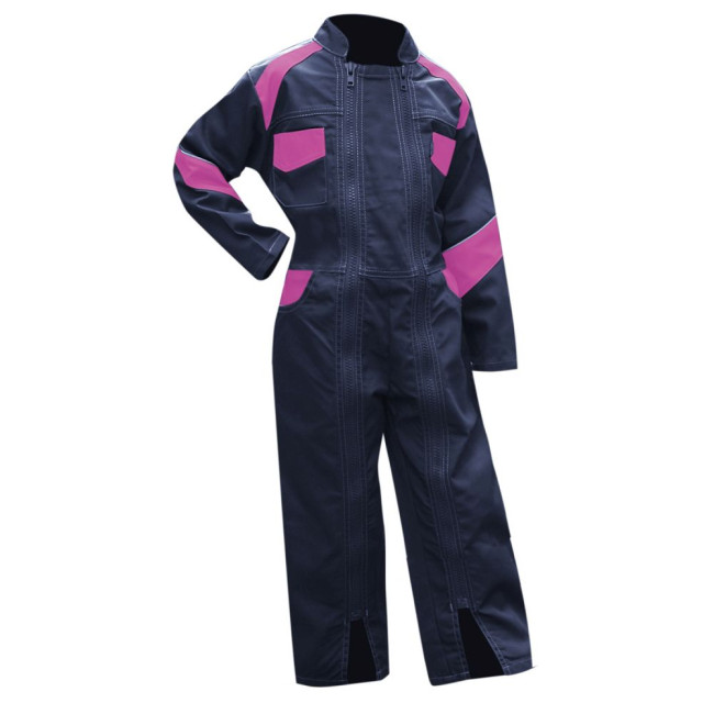 Combinaison 2 zips bicolore enfant Fleur Bleu foncé/Rose - LMA