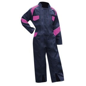 Combinaison 2 zips bicolore enfant Fleur Bleu foncé/Rose - LMA
