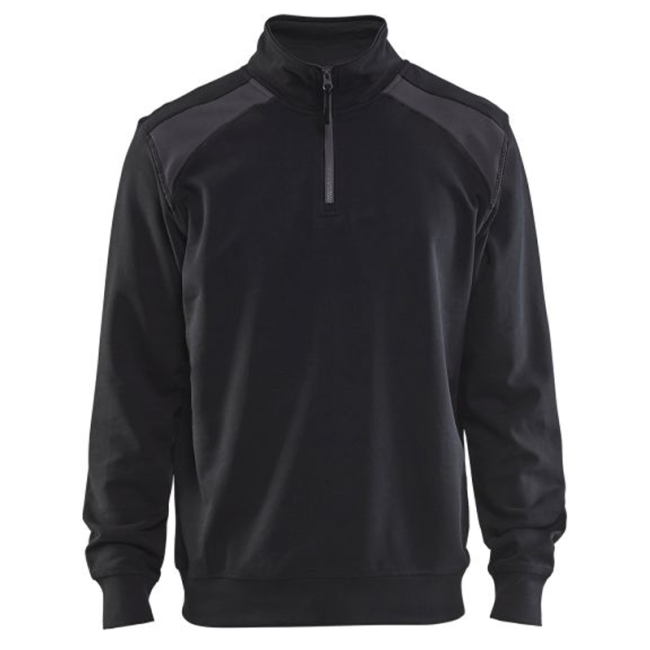 Zweifarbiger Troyer-Pullover Schwarz/Dunkelgrau - Blaklader