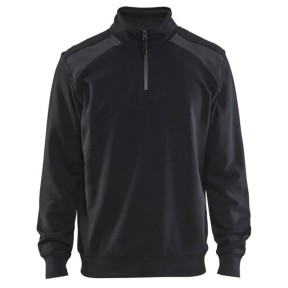 Sweat col camionneur bicolore Noir/Gris foncé - Blaklader