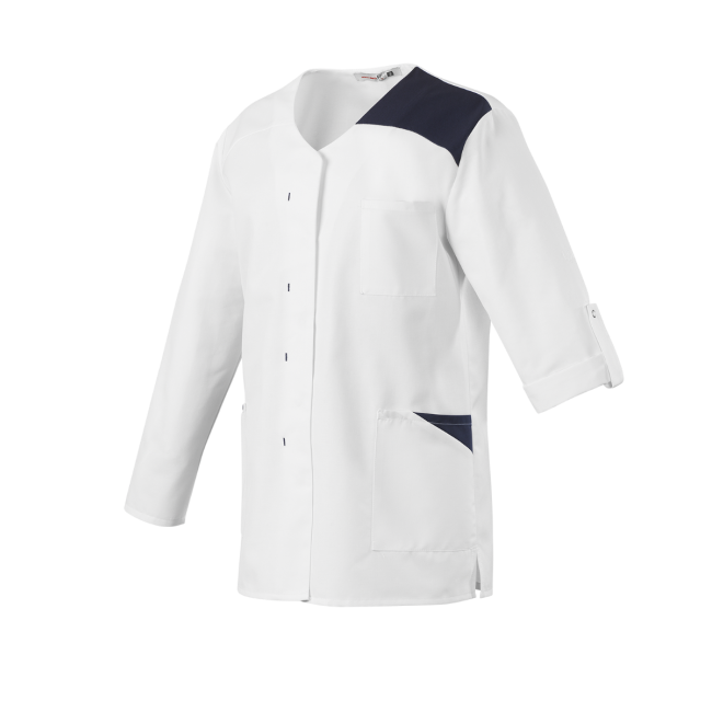 Damen-Tunika Flavie mit langen Ärmeln Weiß und Blau - Robur
