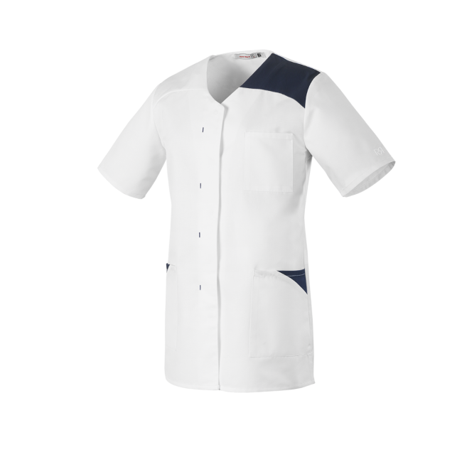 Tunique femme manches courtes Flavie blanc et bleu - Robur