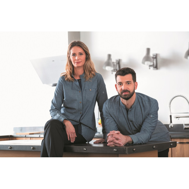 Damenjacke Langarm Briva Blau Chambray - Robur