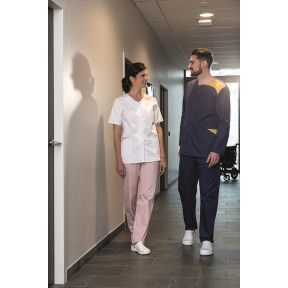 Tunique femme manches longues Flavie Blanc et rose - Robur