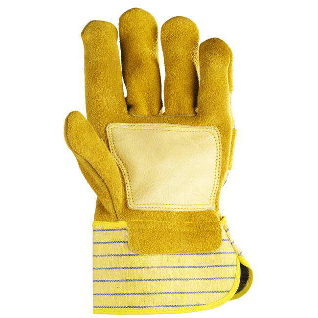 Docker-Handschuhe Rindspaltleder gelb, Handflächenverstärkung - COVERGUARD