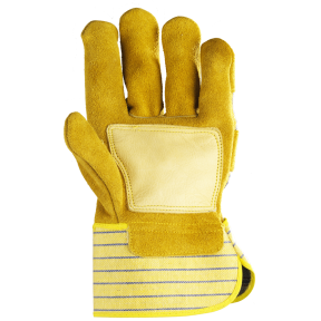Gants docker croûte vachette jaune, paume renfort fleur - COVERGUARD