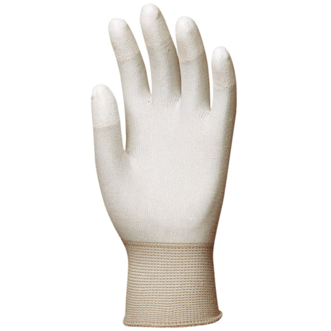 Gants polyester blanc, doigts enduits PU blanc - COVERGUARD