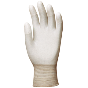 Gants polyester blanc, doigts enduits PU blanc - COVERGUARD