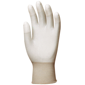 Gants polyester blanc, doigts enduits PU blanc - COVERGUARD