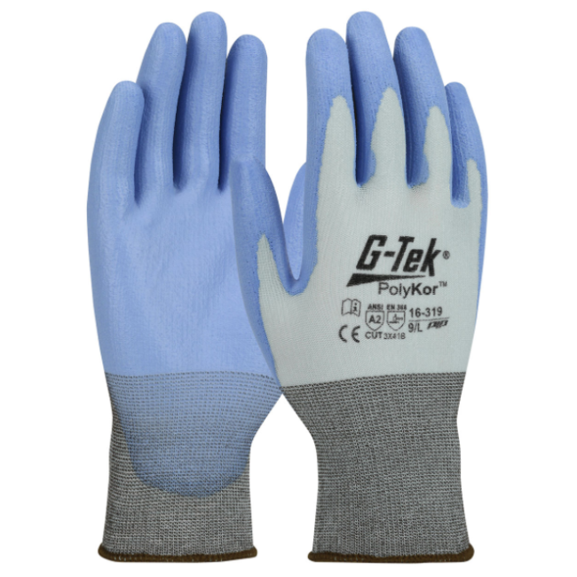 Gebreide naadloze handschoenen G-Tek® PolyKor® blauw - Pip