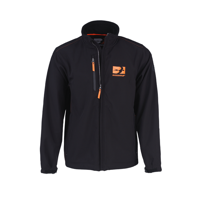 Softshell Jas Nutak Zwart-Oranje - Bosseur