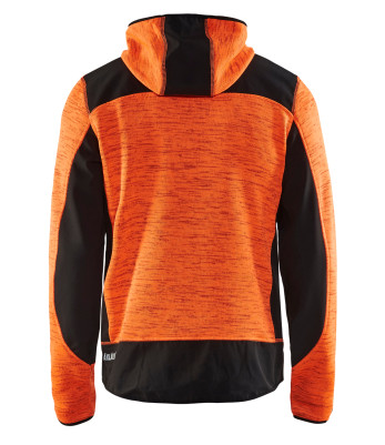 Veste tricotée à capuche Orange fluo/Noir - Blaklader