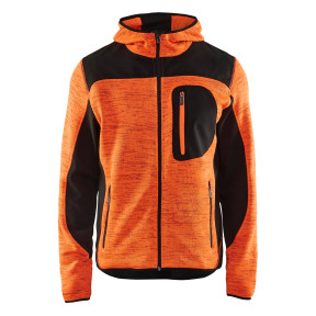 Veste tricotée à capuche Orange fluo/Noir - Blaklader